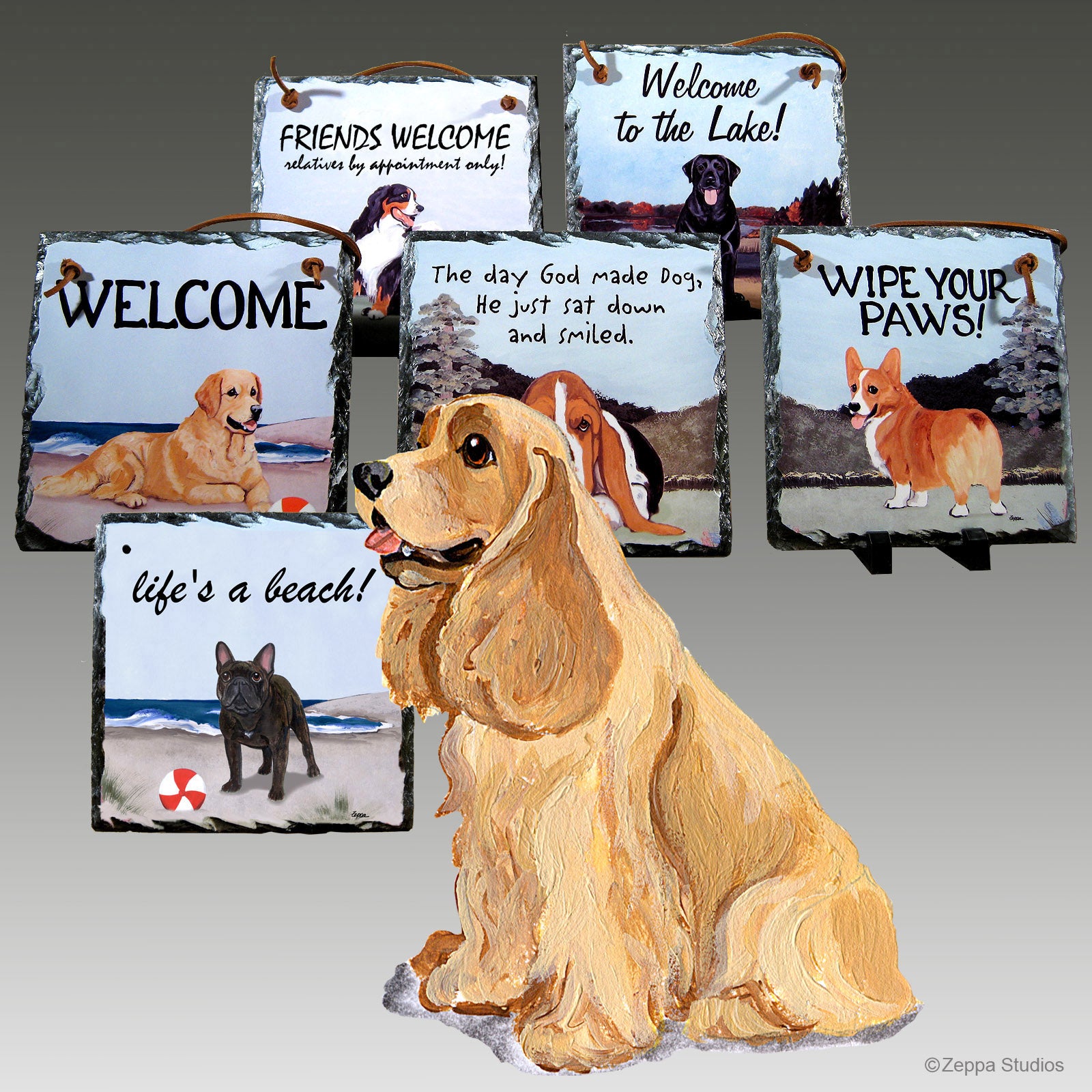 American Cocker Spaniel Slate Signs