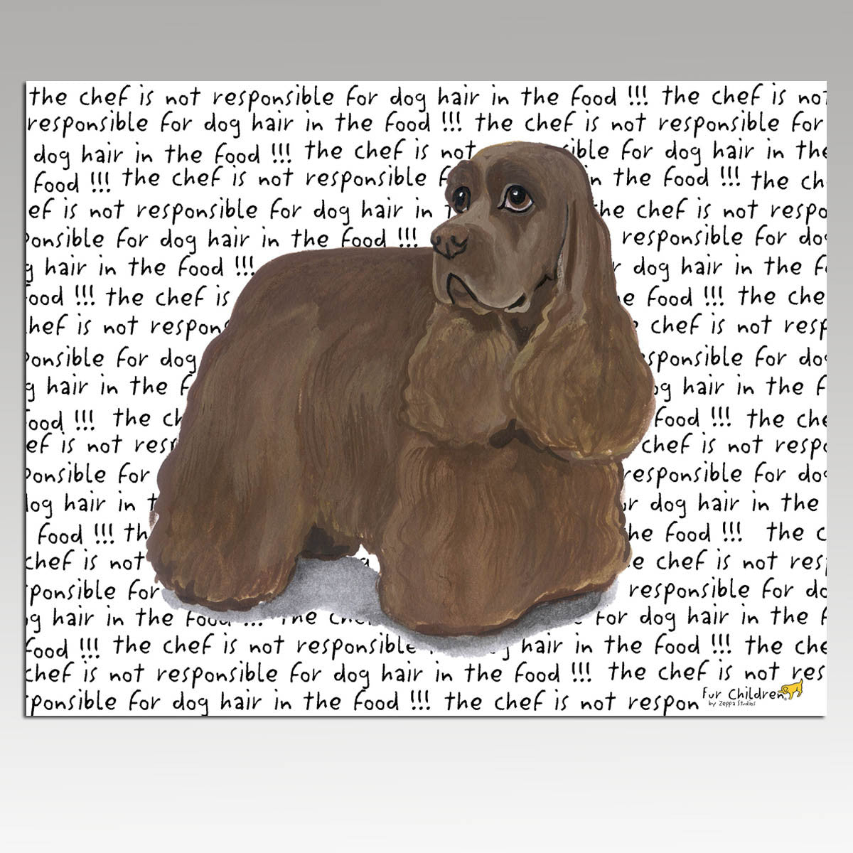 American Cocker Spaniel, Chocolate Message Cutting Board