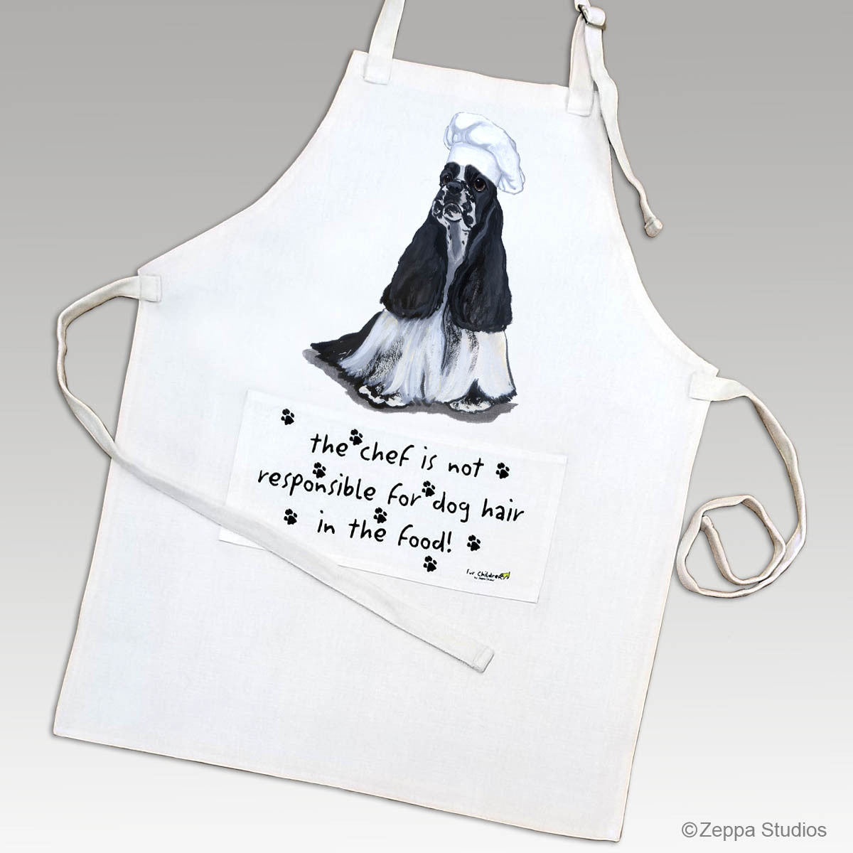 Black and White Cocker Spaniel Apron