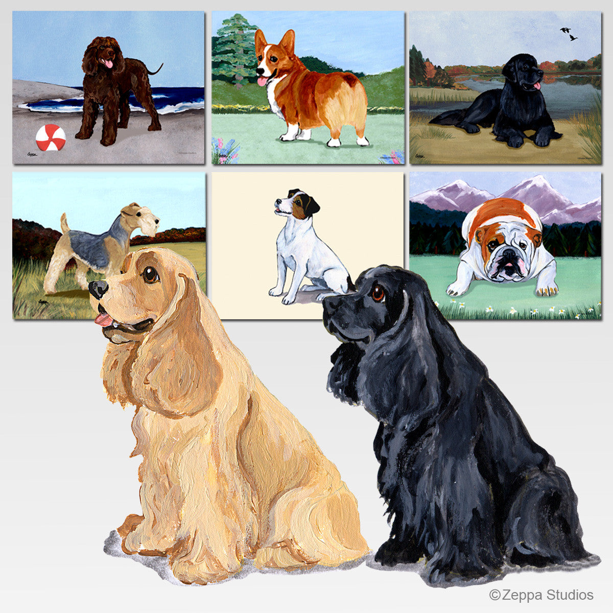 Cocker Spaniel Pair Scenic Mouse Pads