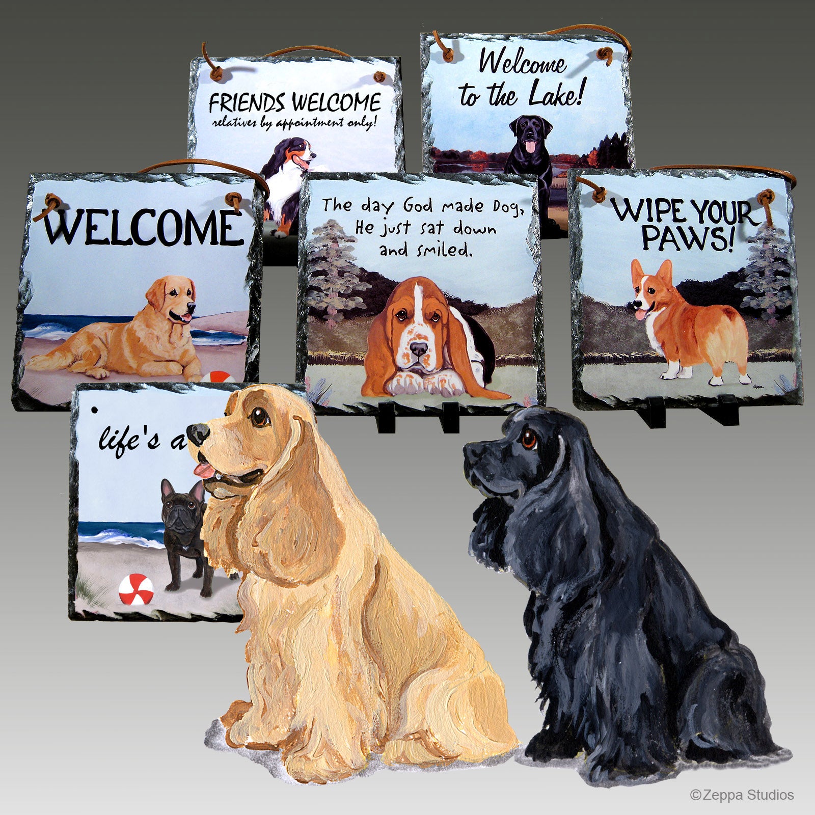 American Cocker Spaniel Slate Signs