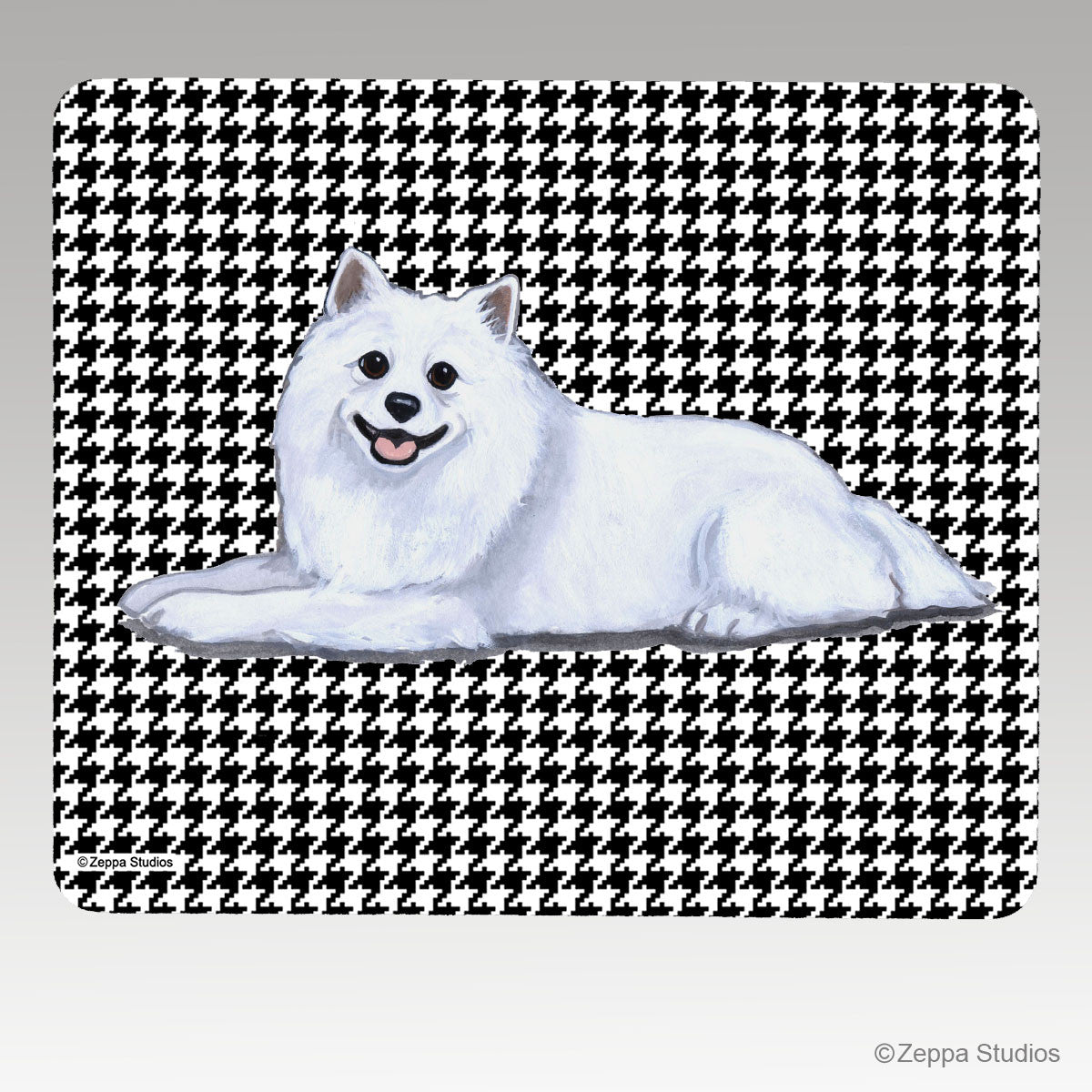 American Eskimo Dog Houndstooth Mouse Pad