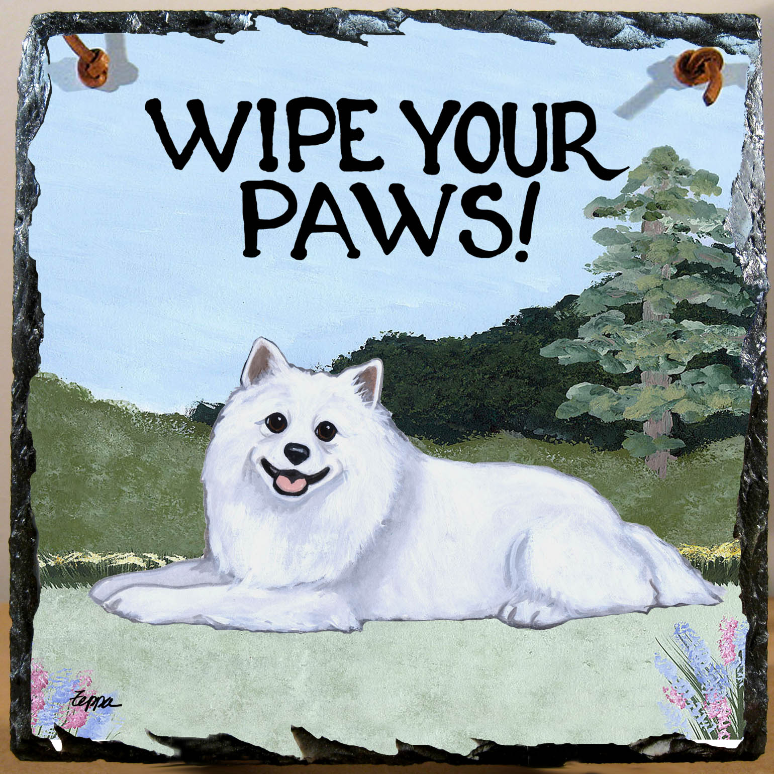 American Eskimo Dog Slate Signs