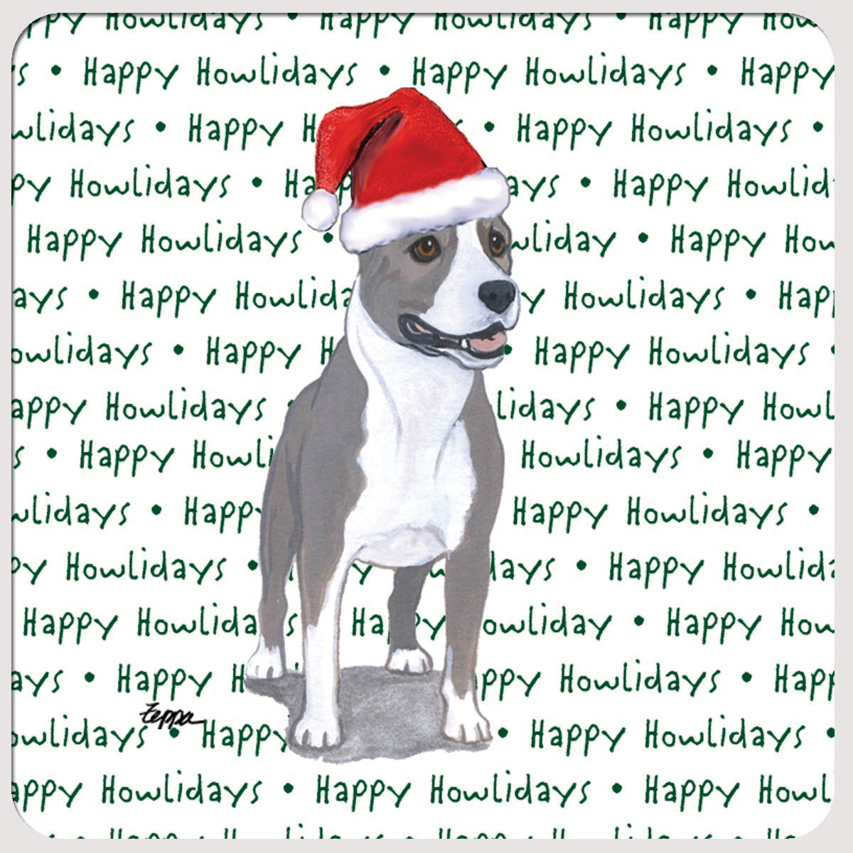 Pit Bull Christmas Coasters