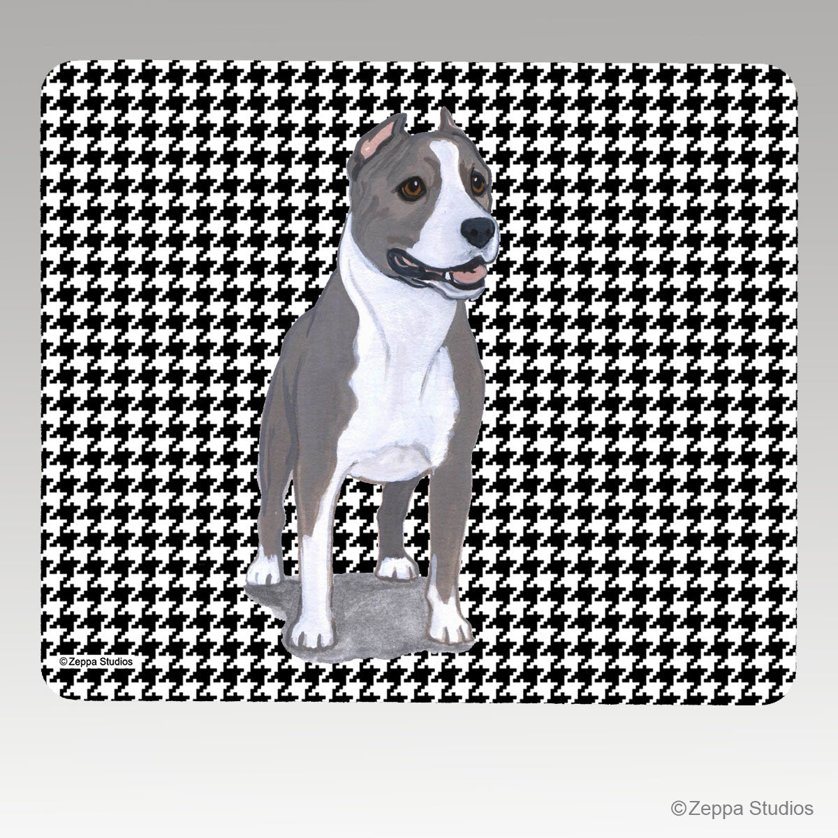American Staffordshire Terrier Houndstooth Mouse Pad