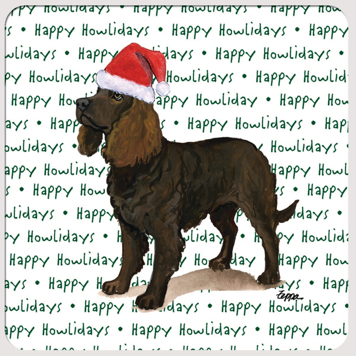 American Water Spaniel Christmas Coasters