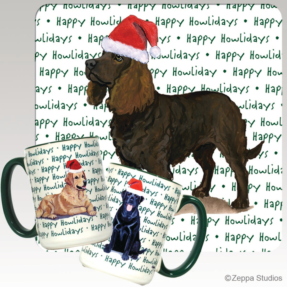 American Water Spaniel Christmas Mugs