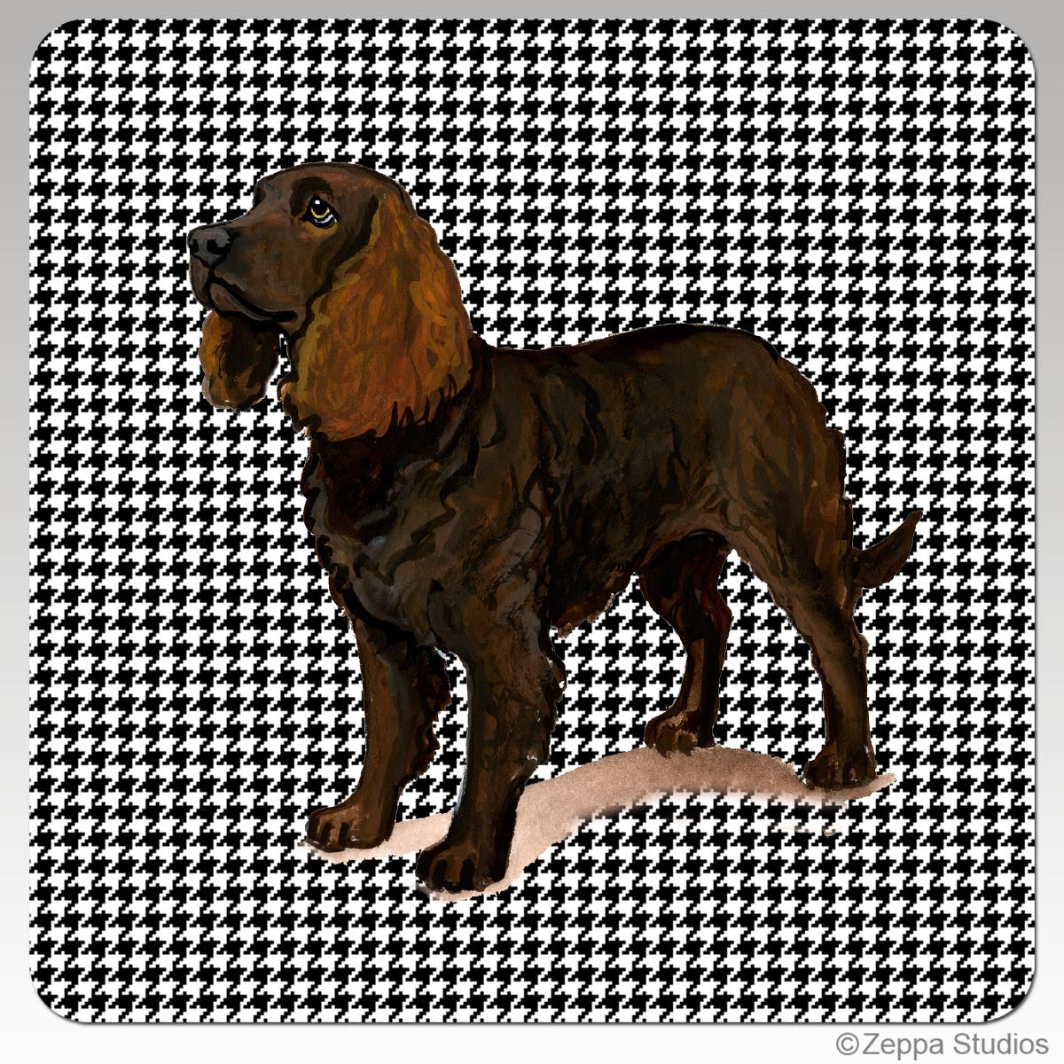 American Water Spaniel Houndzstooth Coasters