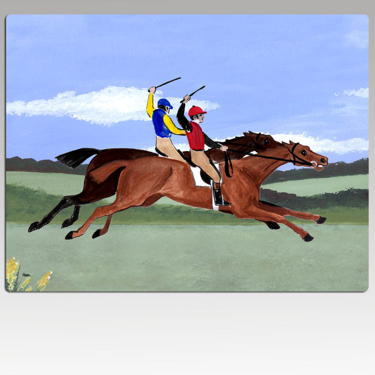 Antique Racers Scenic Cutting Board