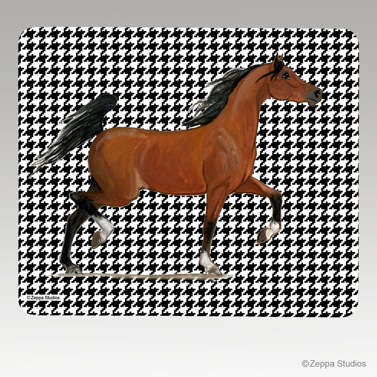 Arabian Horse Rectangular Houndstooth Mouse Pad