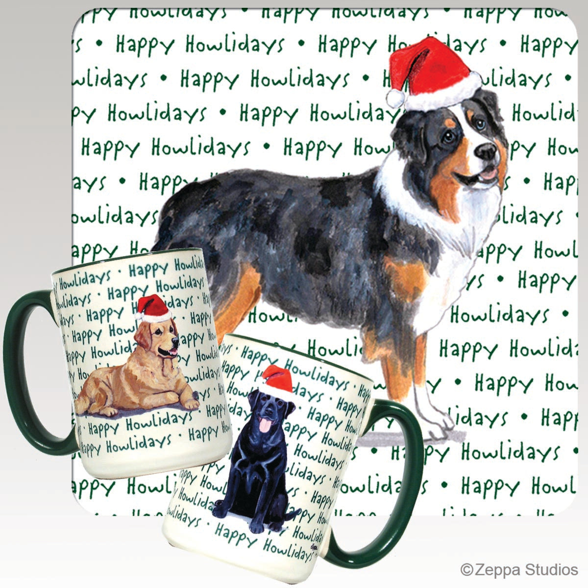 Australian Shepherd Christmas Mugs