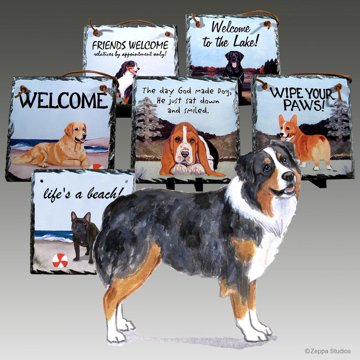 Australian Shepherd PuppySlate Signs