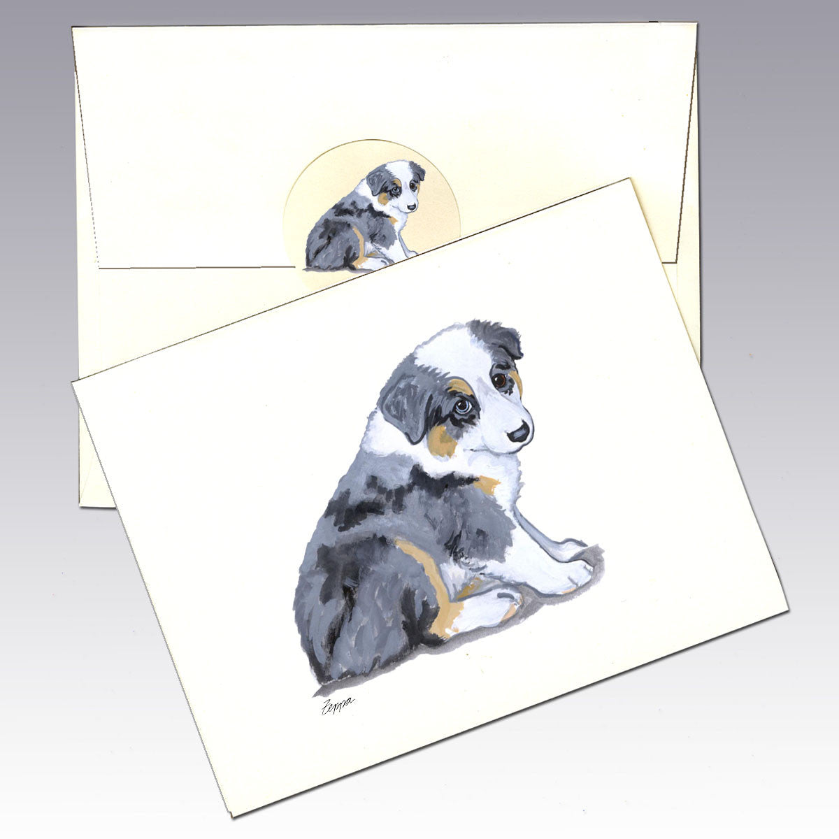 Australian Shepherd Puppy Note Cards