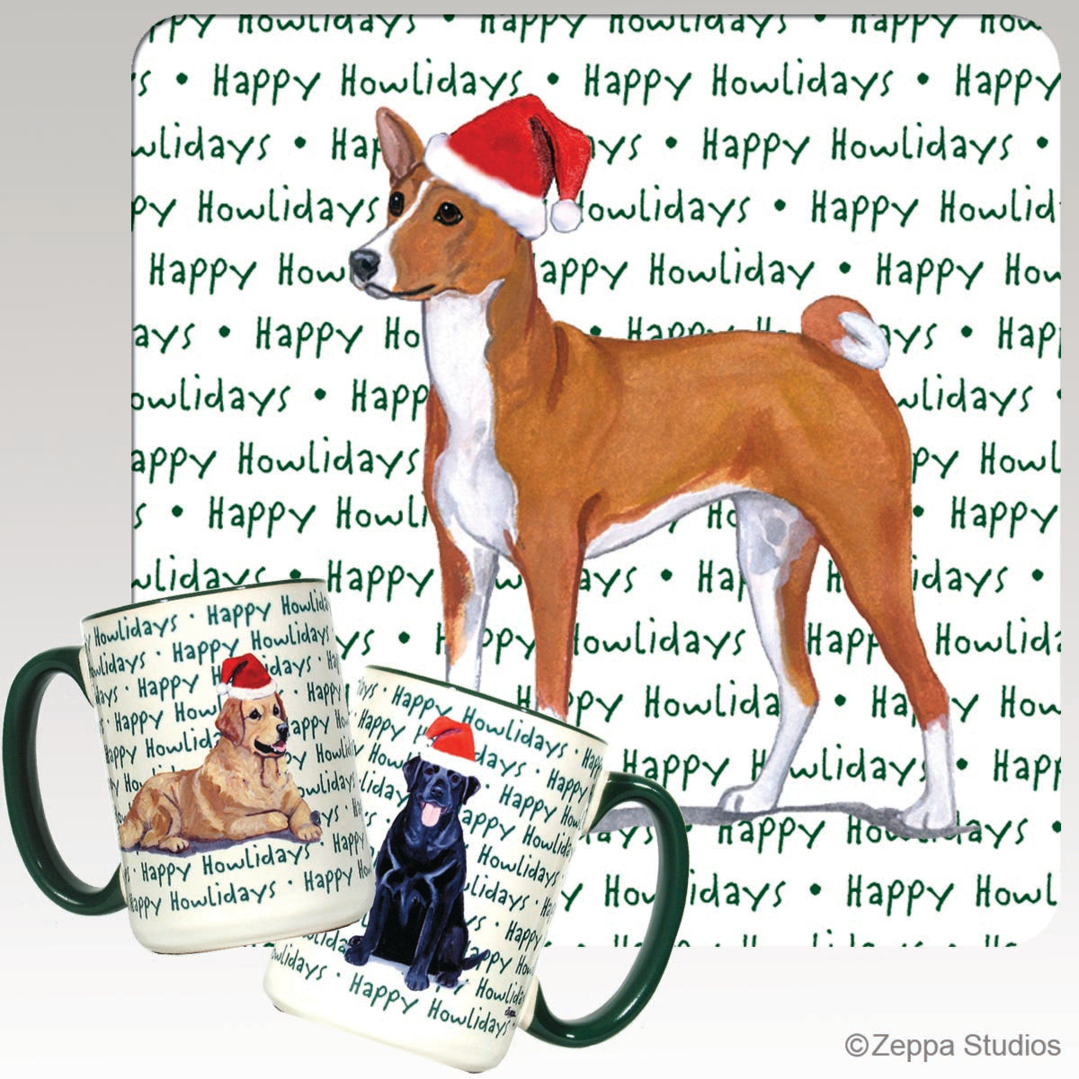 Basenji Christmas Mugs