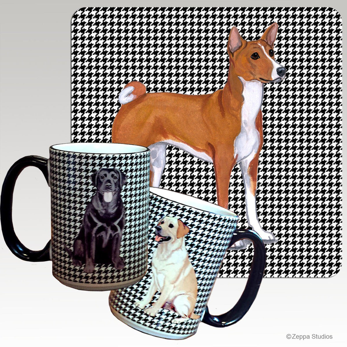 Basenji Houndzstooth Mug