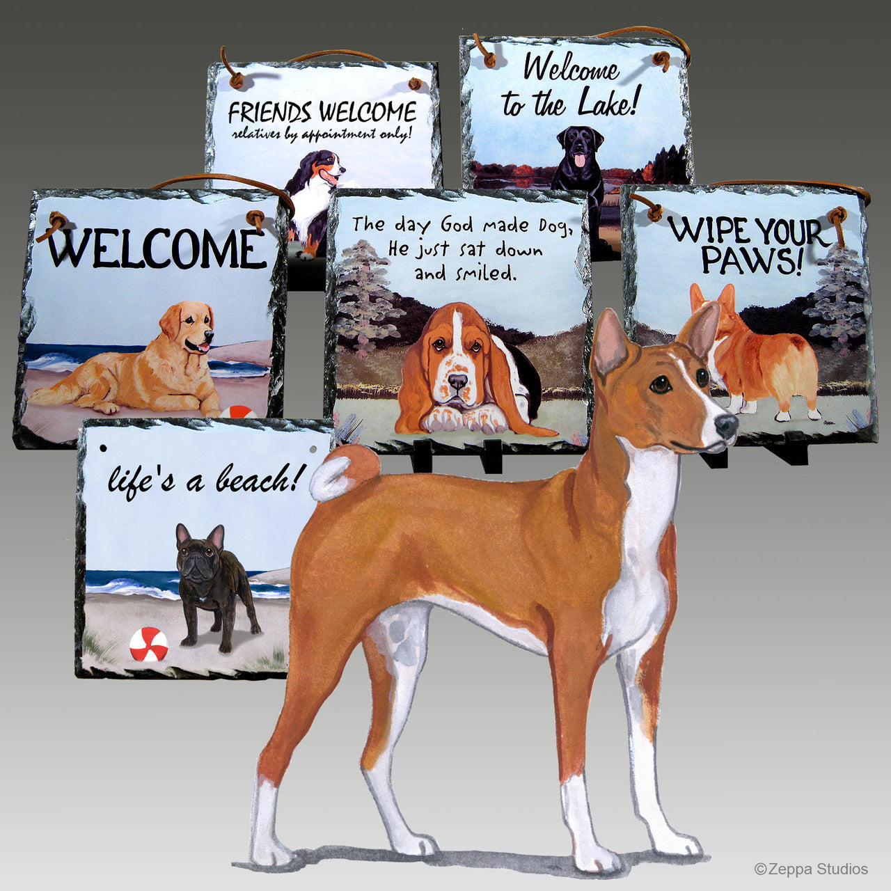 Basenji Slate Signs
