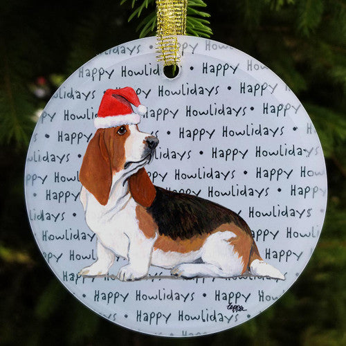 Basset Hound Christmas Ornament