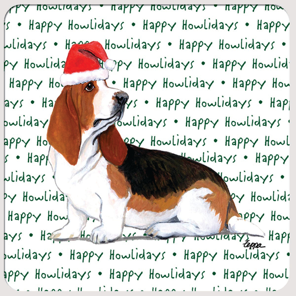 Basset Hound Christmas Coasters
