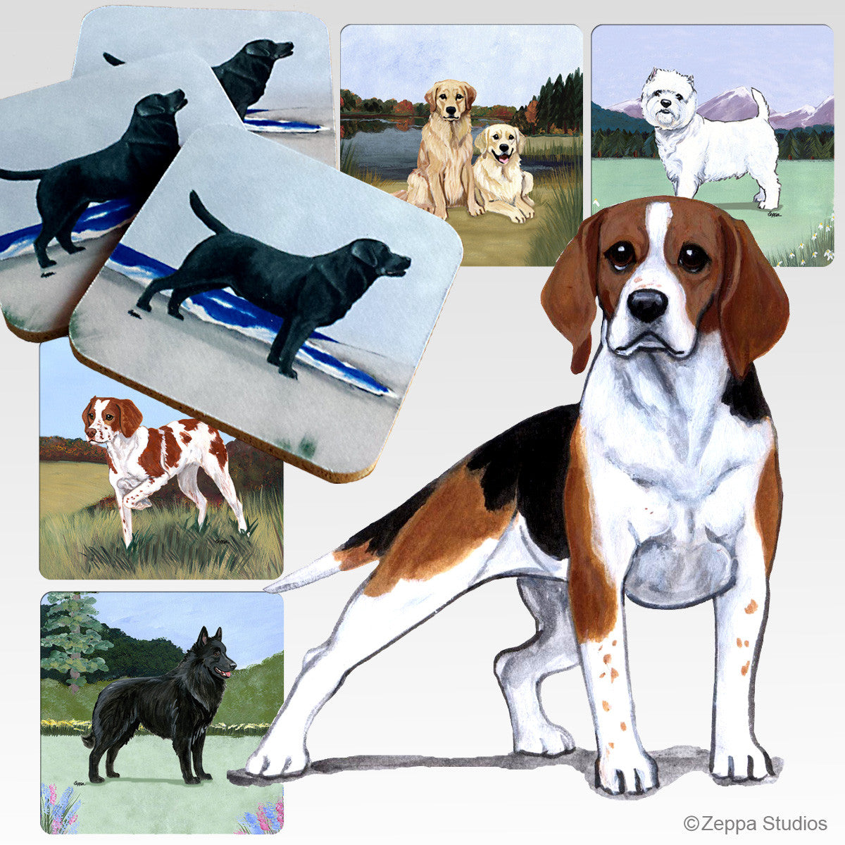 Beagle Scenic Coasters