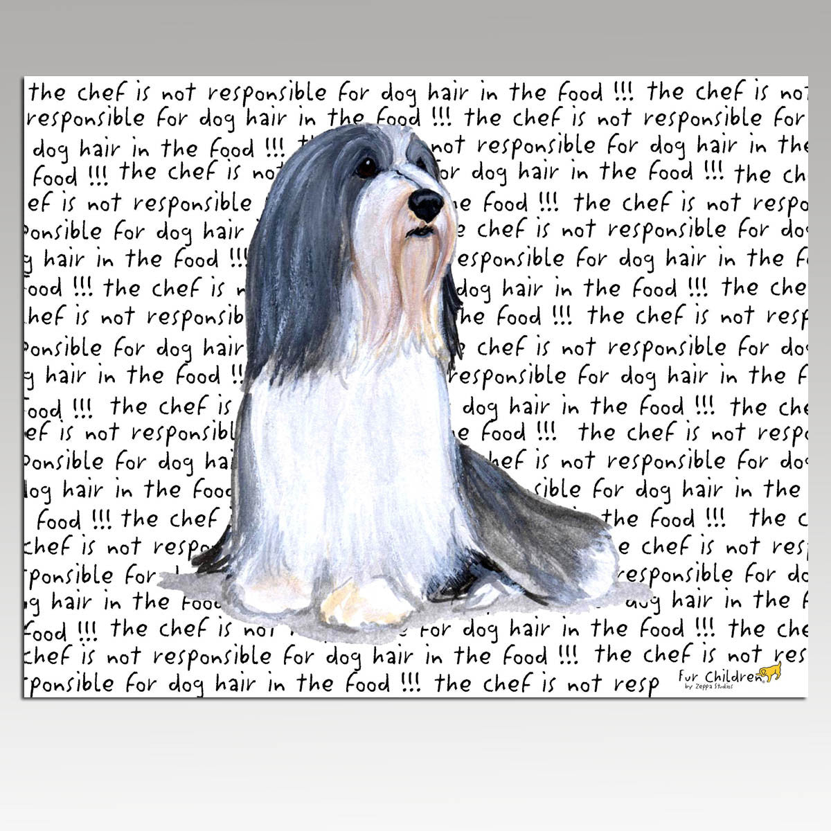 Bearded Collie Message Cutting Board - Rectangular