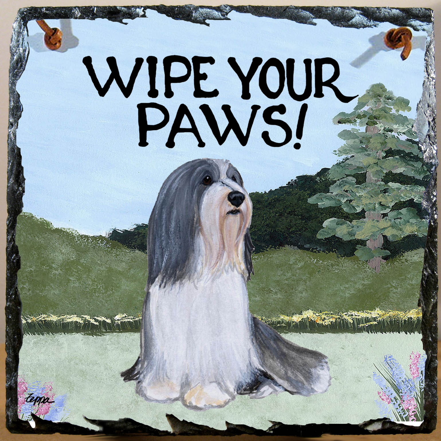 Bearded Collie Slate Signs