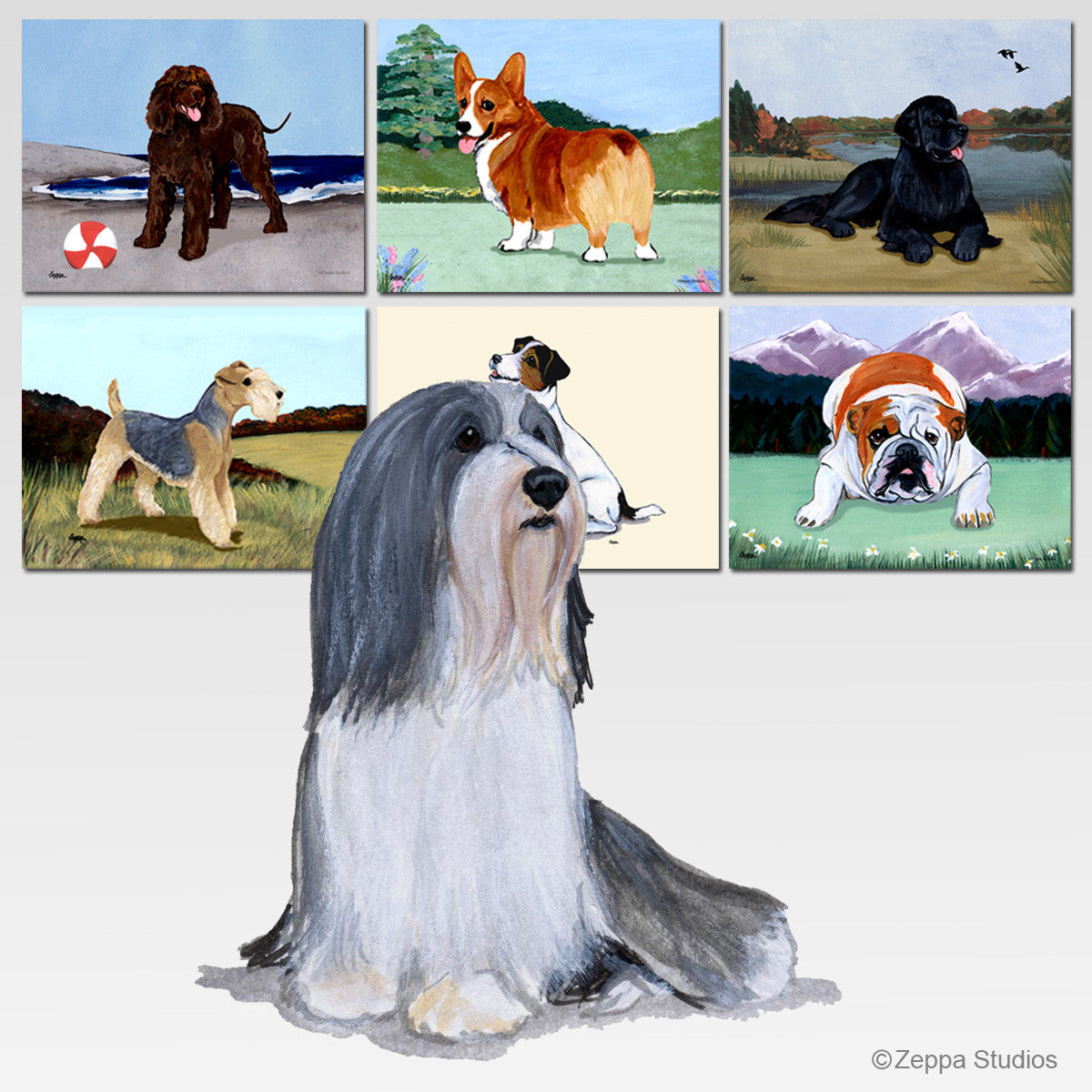 Bearded Collie Scenic Mouse Pad