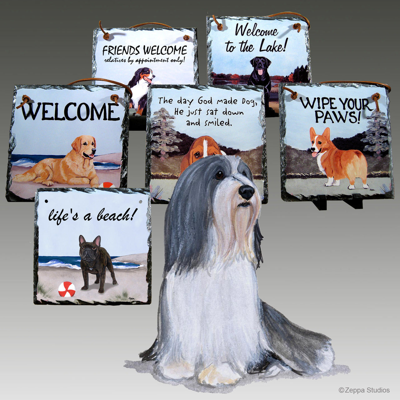 Bearded Collie Slate Signs