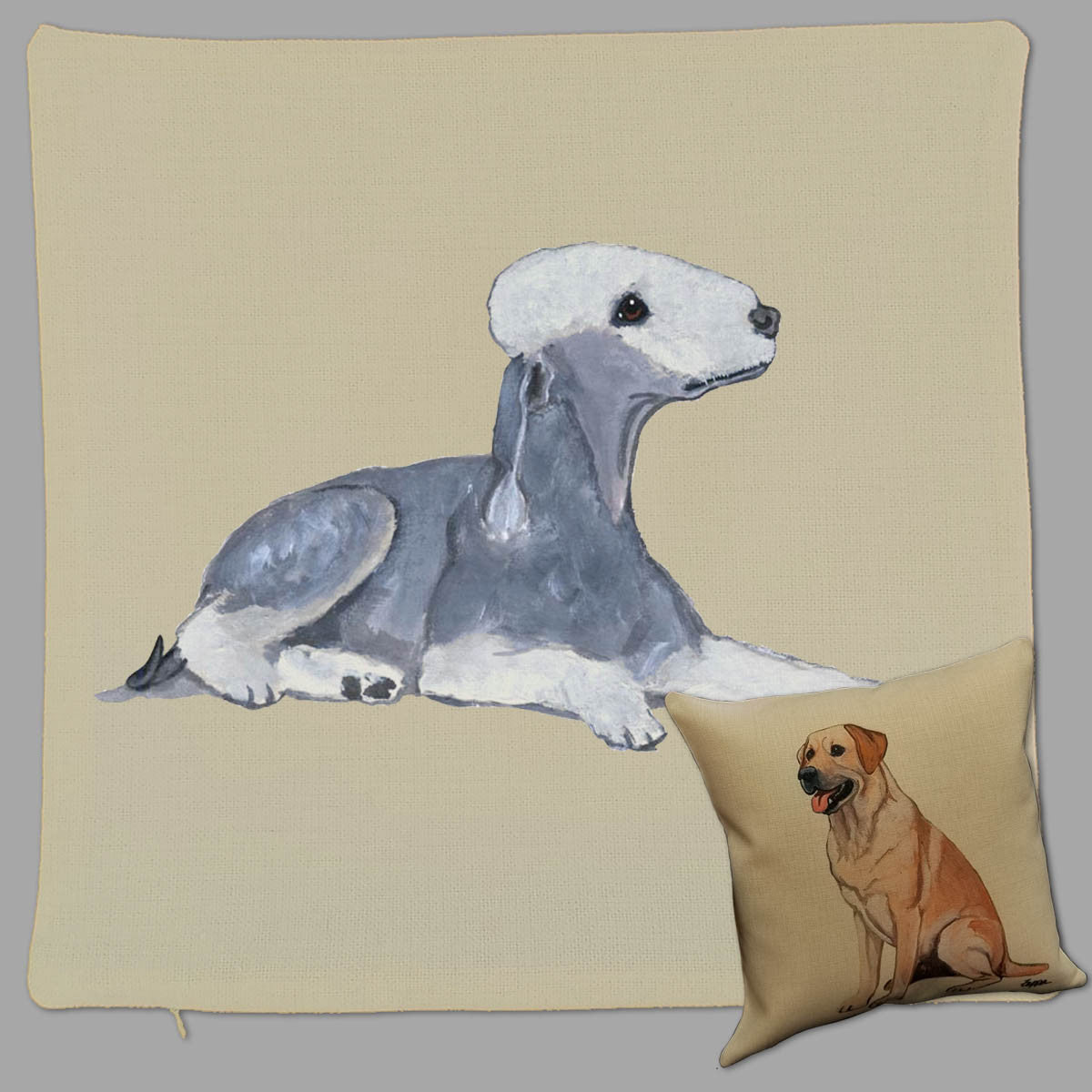 Zeppa Studios Bedlington Terrier Throw Pillow