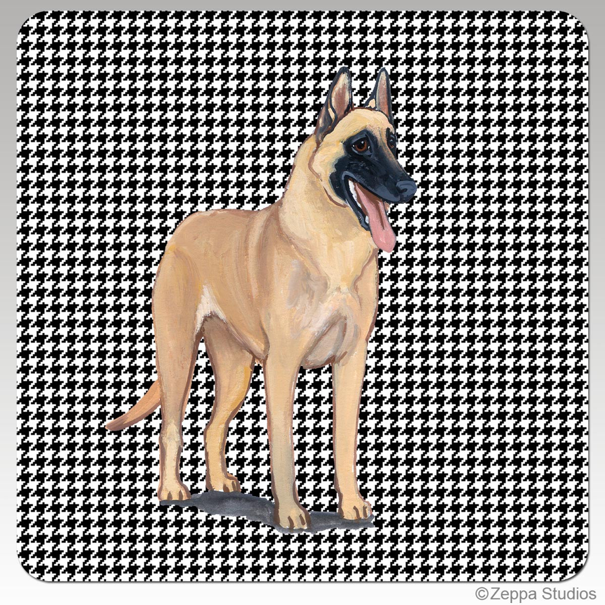 Belgian Malinois Houndzstooth Coasters