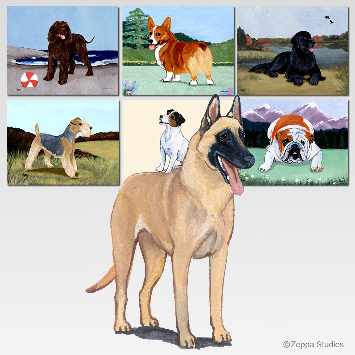 Belgian Malinois Scenic Cutting Board - Rectangular
