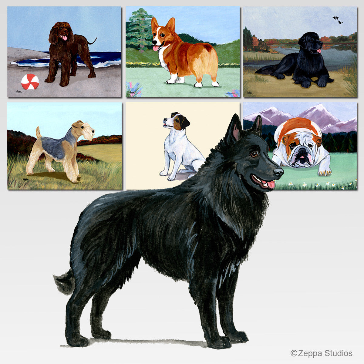 Belgian Shepherd Scenic Cutting Board - Rectangular