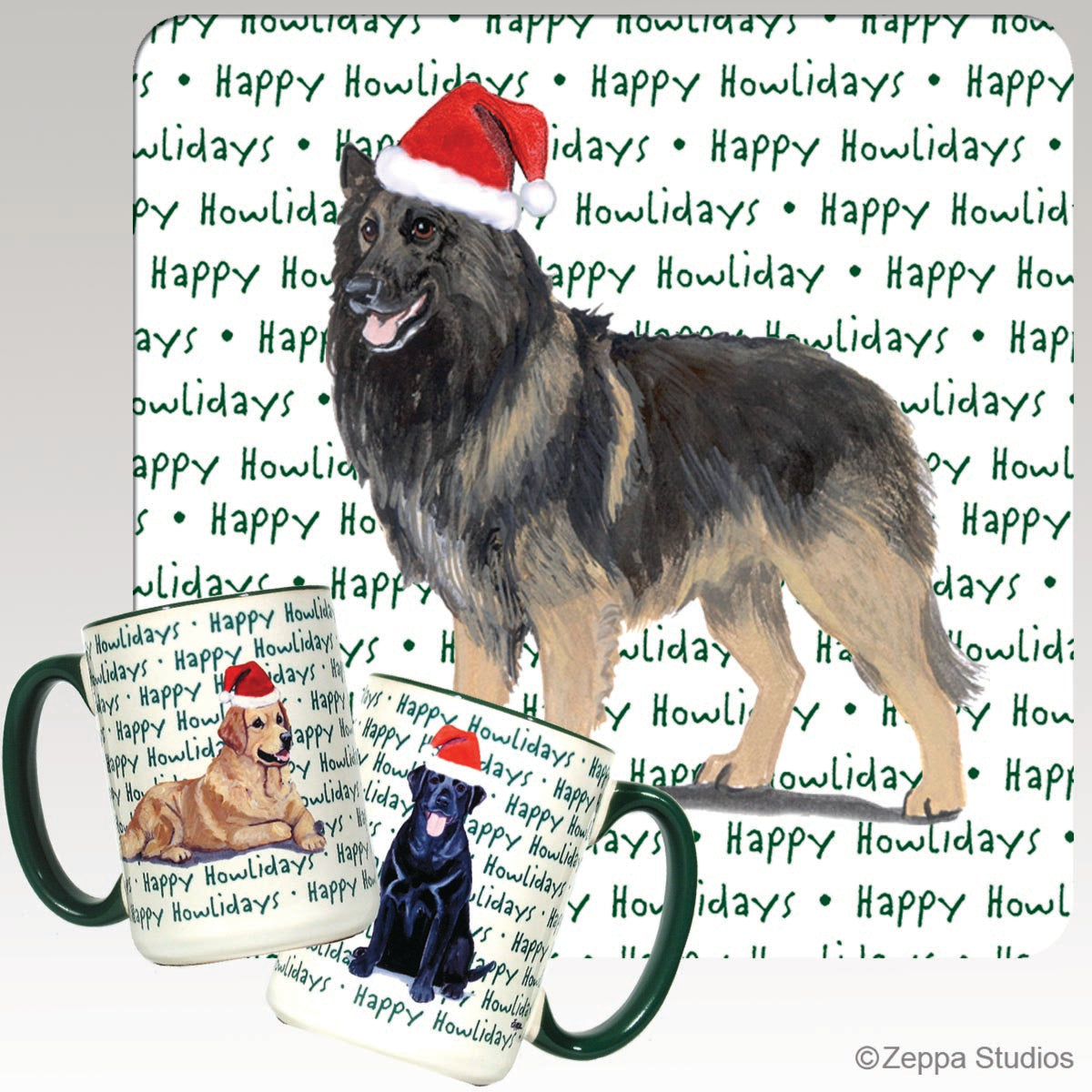 Belgian Tervuren Christmas Mugs