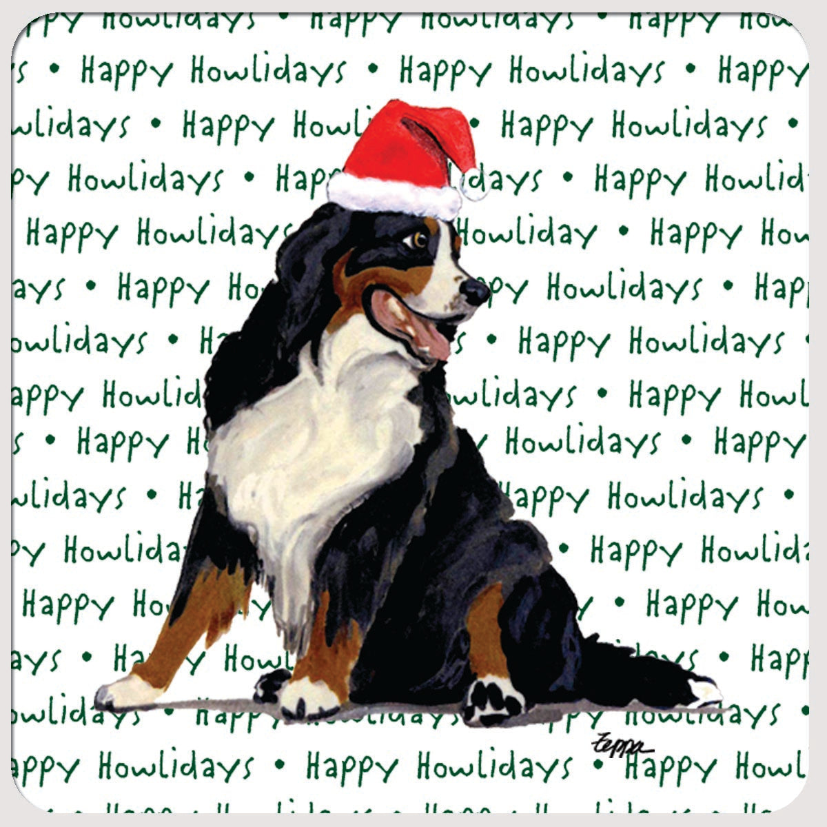 Bernese Mountain Dog Christmas Coasters