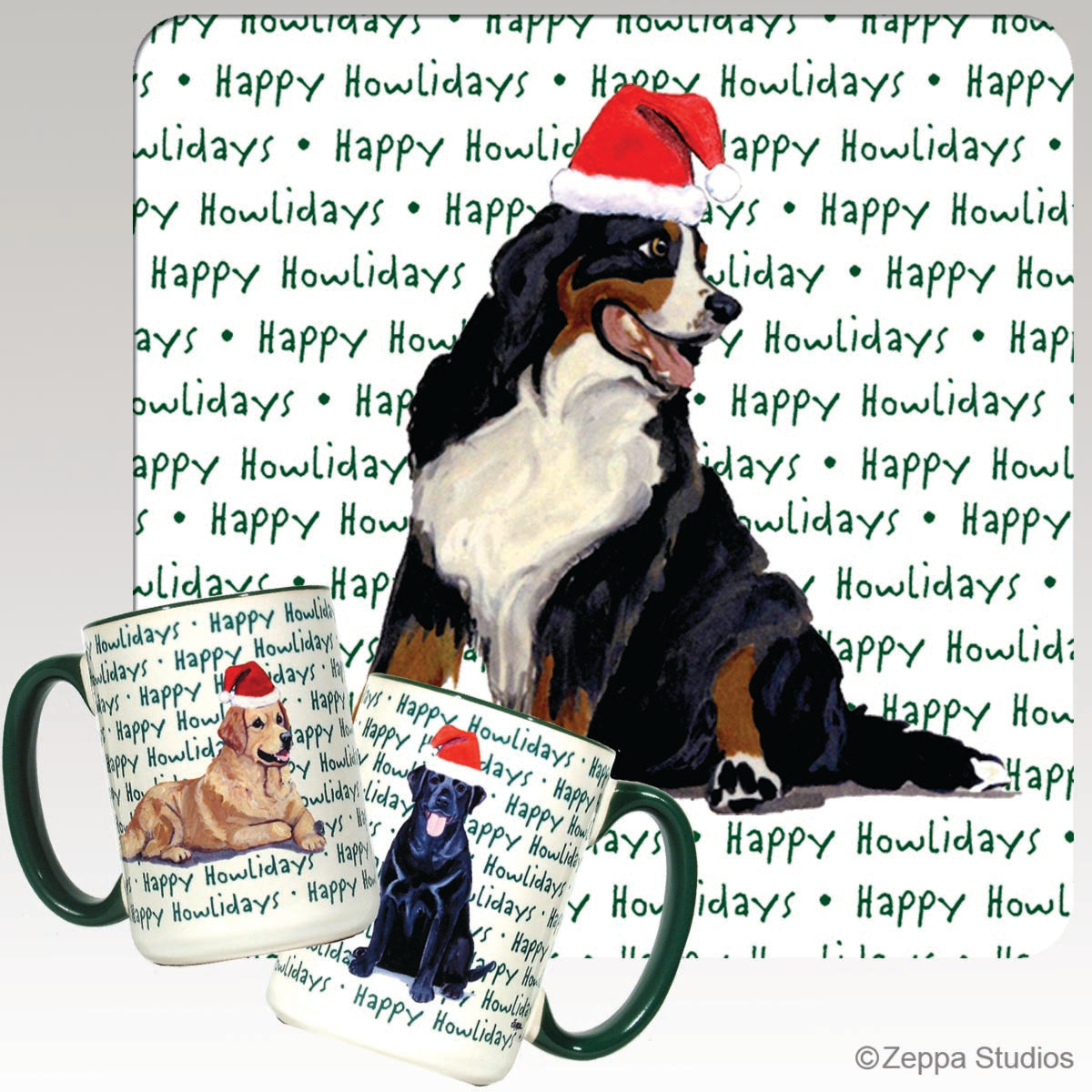 Bernese Mountain Dog Christmas Mugs