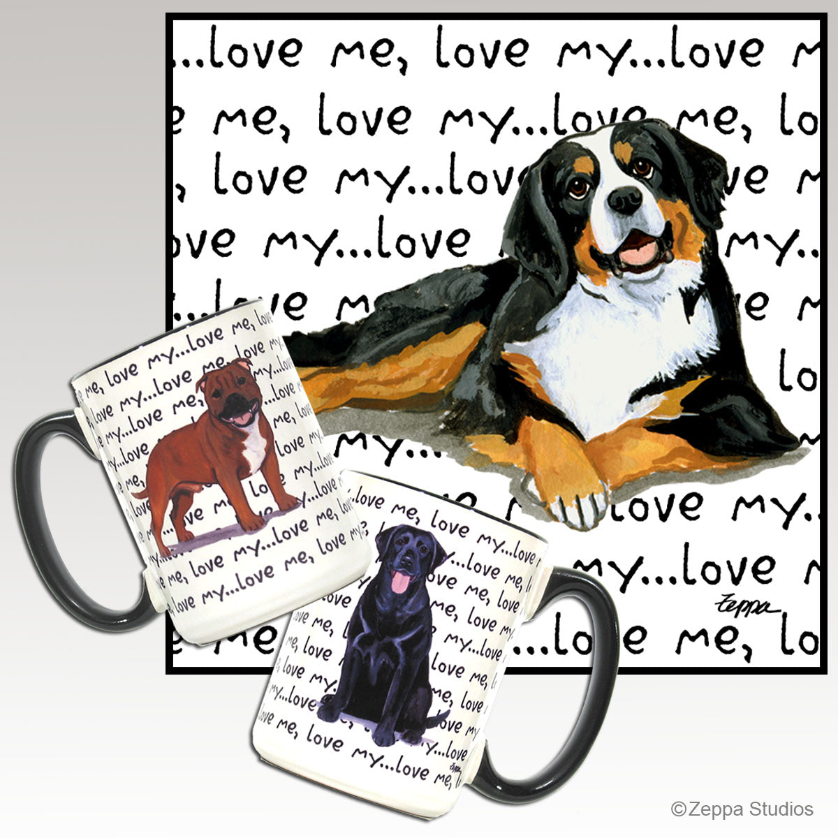 Bernese Mountain Dog Lying Love Me Mug