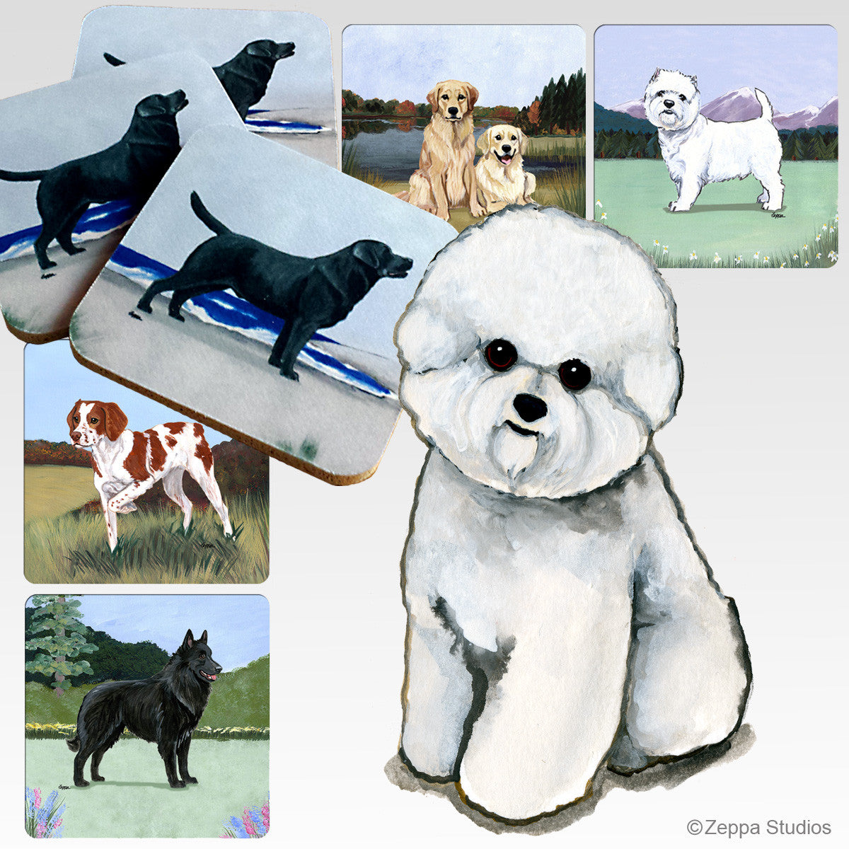 Bichon Frise #2 Scenic Coasters