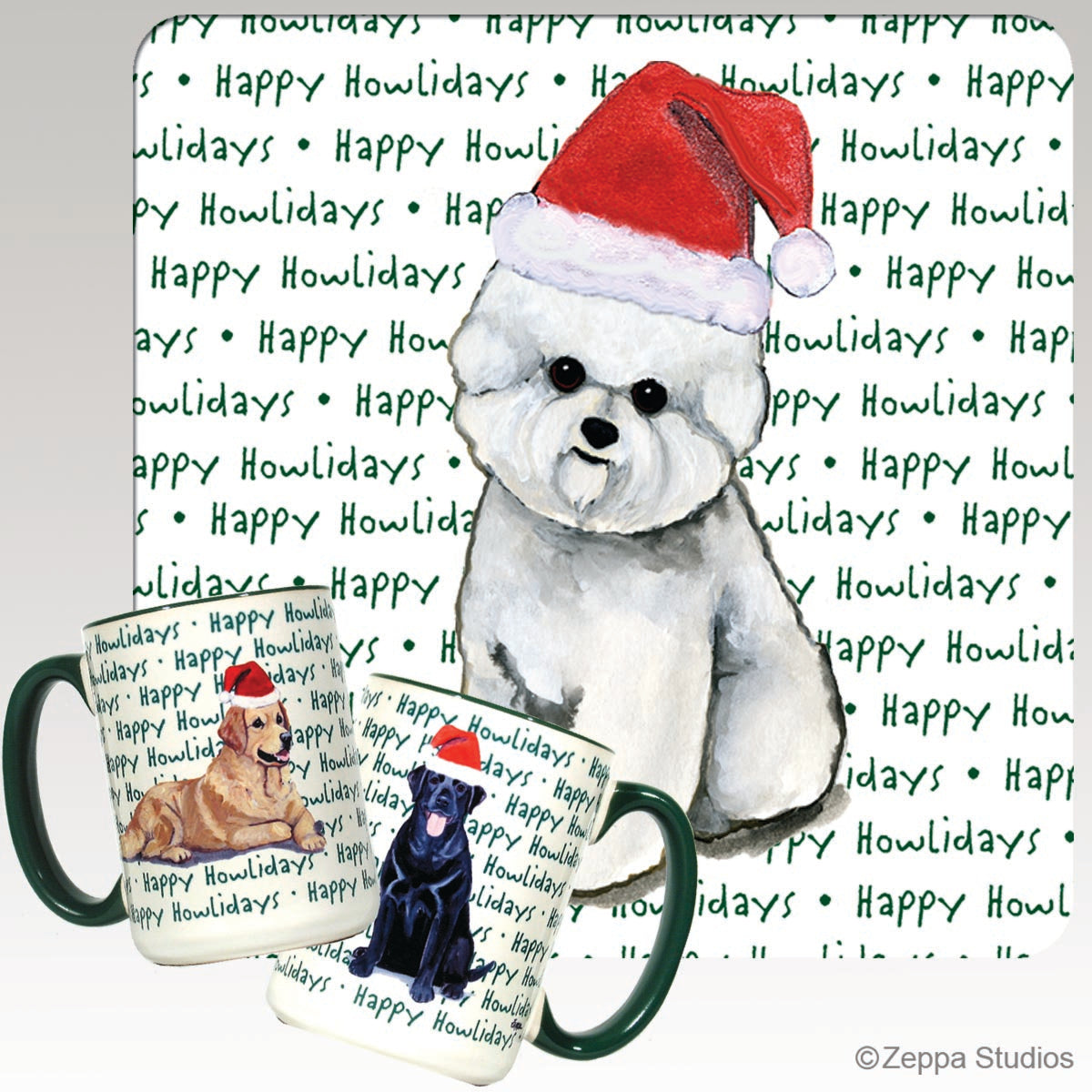 Bichon Frise Christmas Mugs