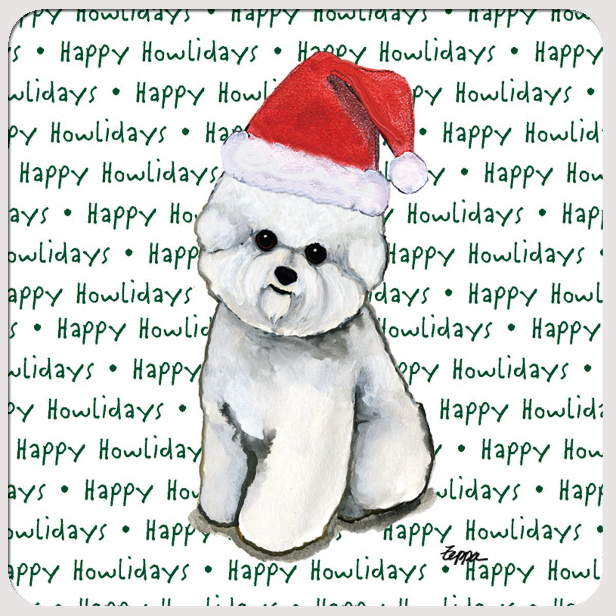 Bichon Frise Christmas Coasters