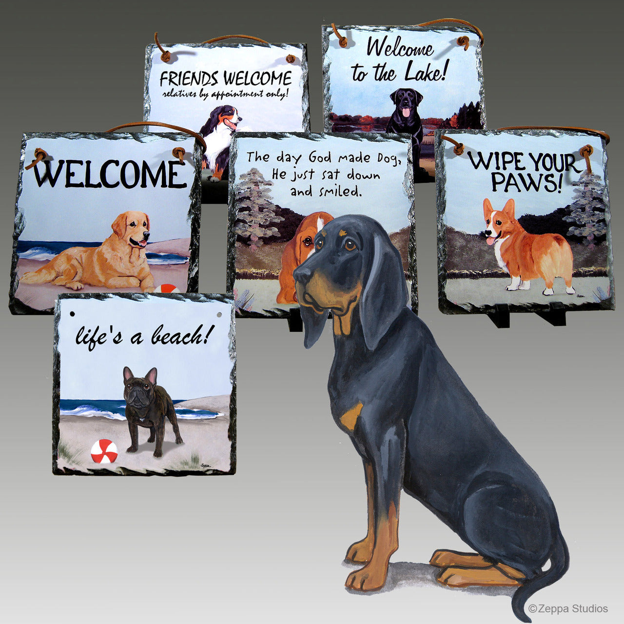 Black and Tan Coonhound Slates