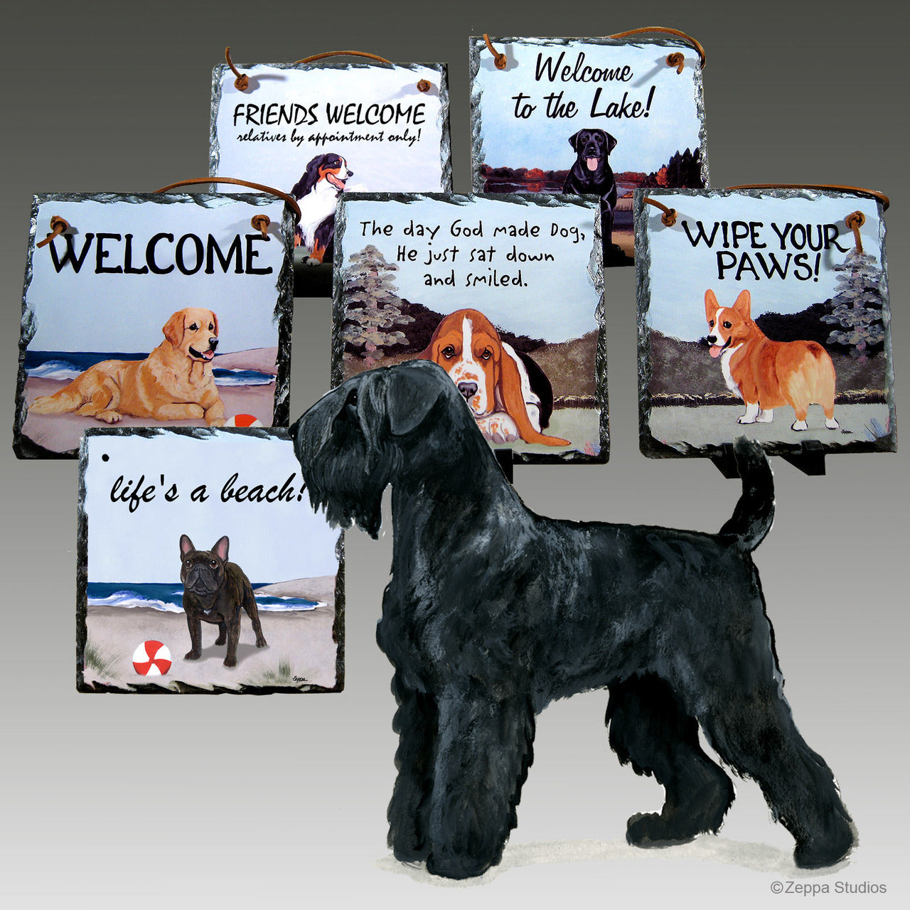 Black Russian Terrier Slates