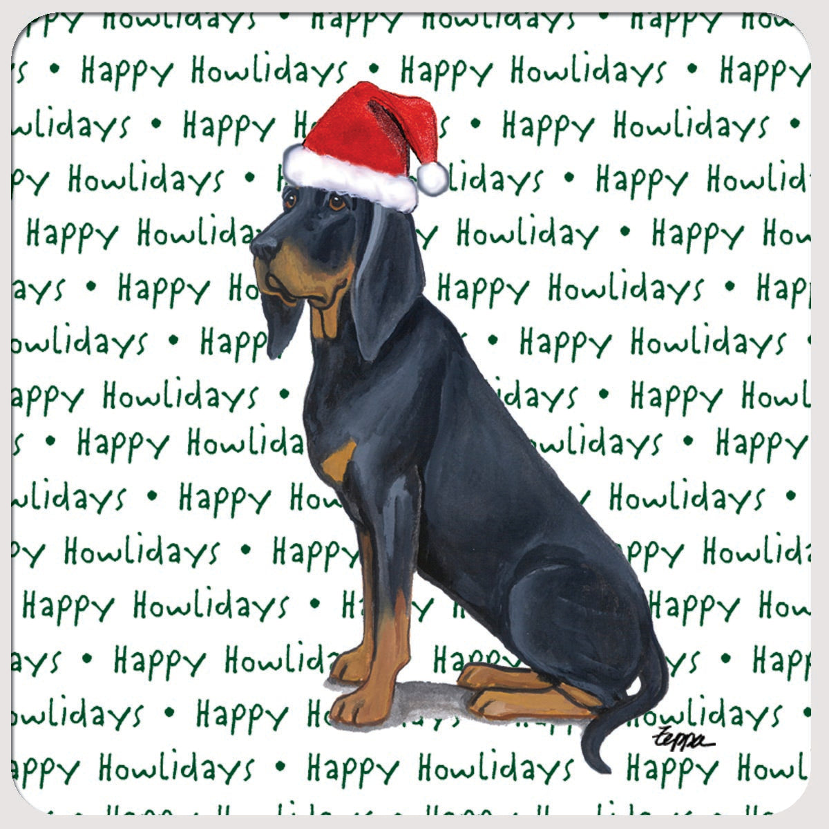 Black and Tan Coonhound Christmas Coasters