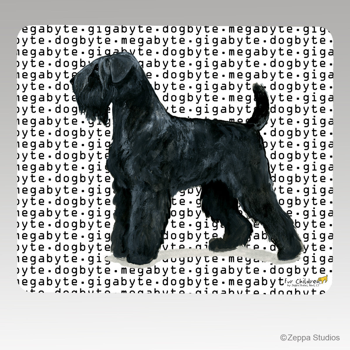 Black Russian Terrier Megabyte Mouse Pad