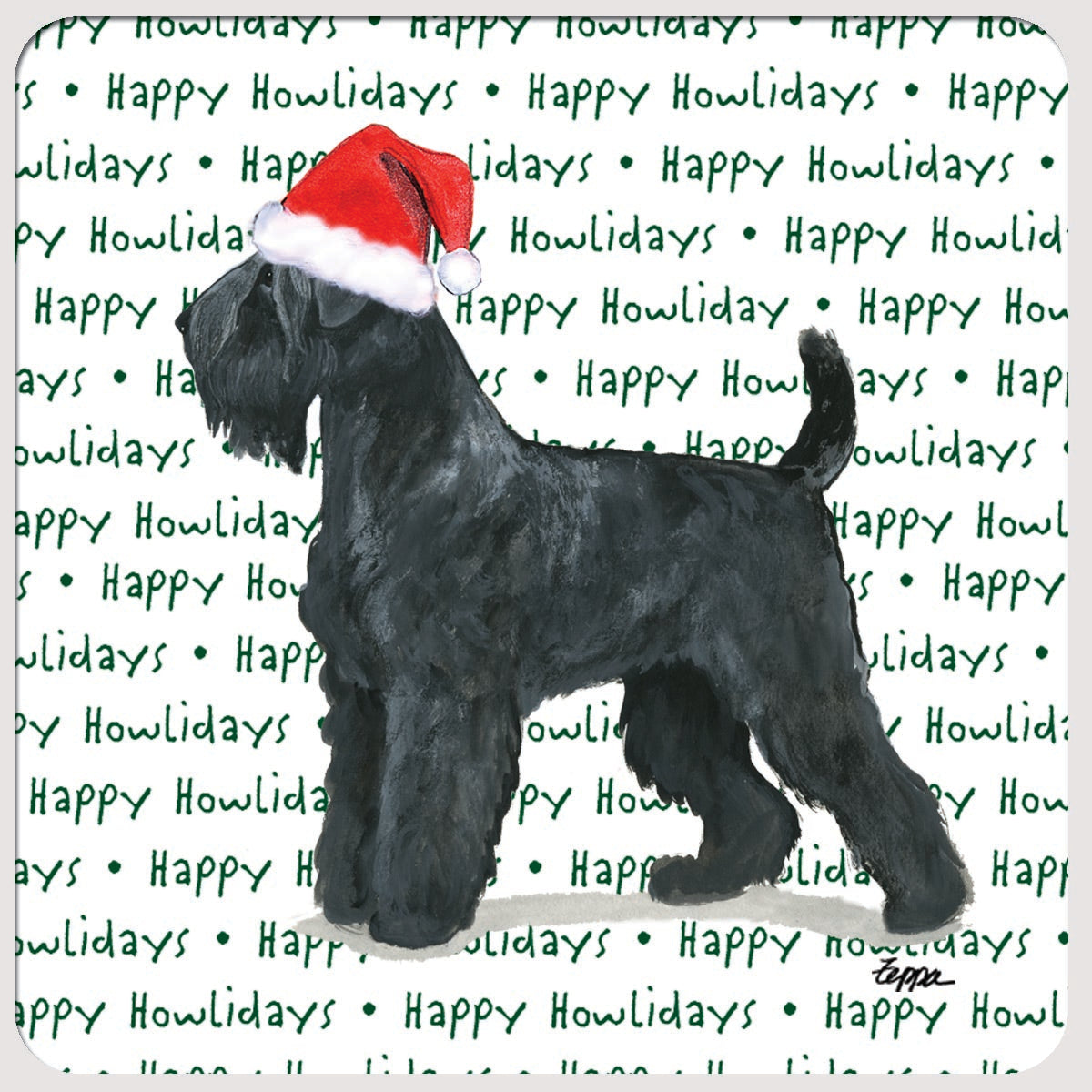 Black Russian Terrier Christmas Coasters