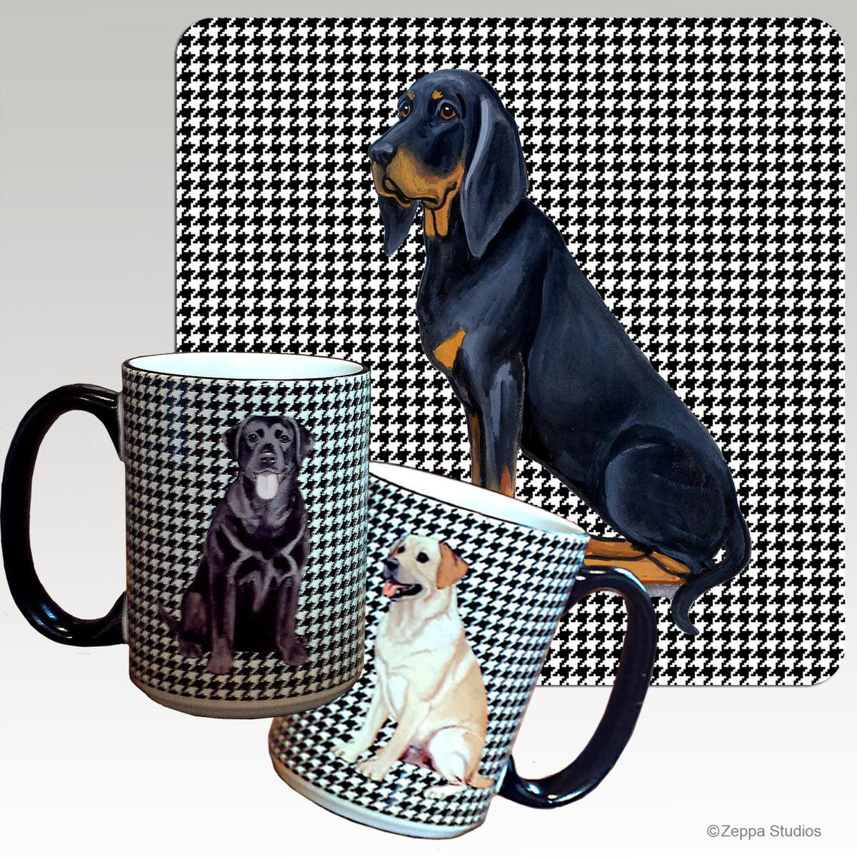 Black n Tan Coonhound Houndzstooth Mug