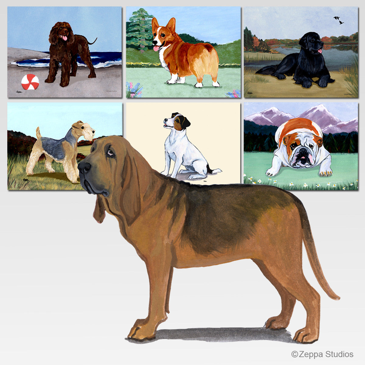 Bloodhound Scenic Cutting Board - Rectangular