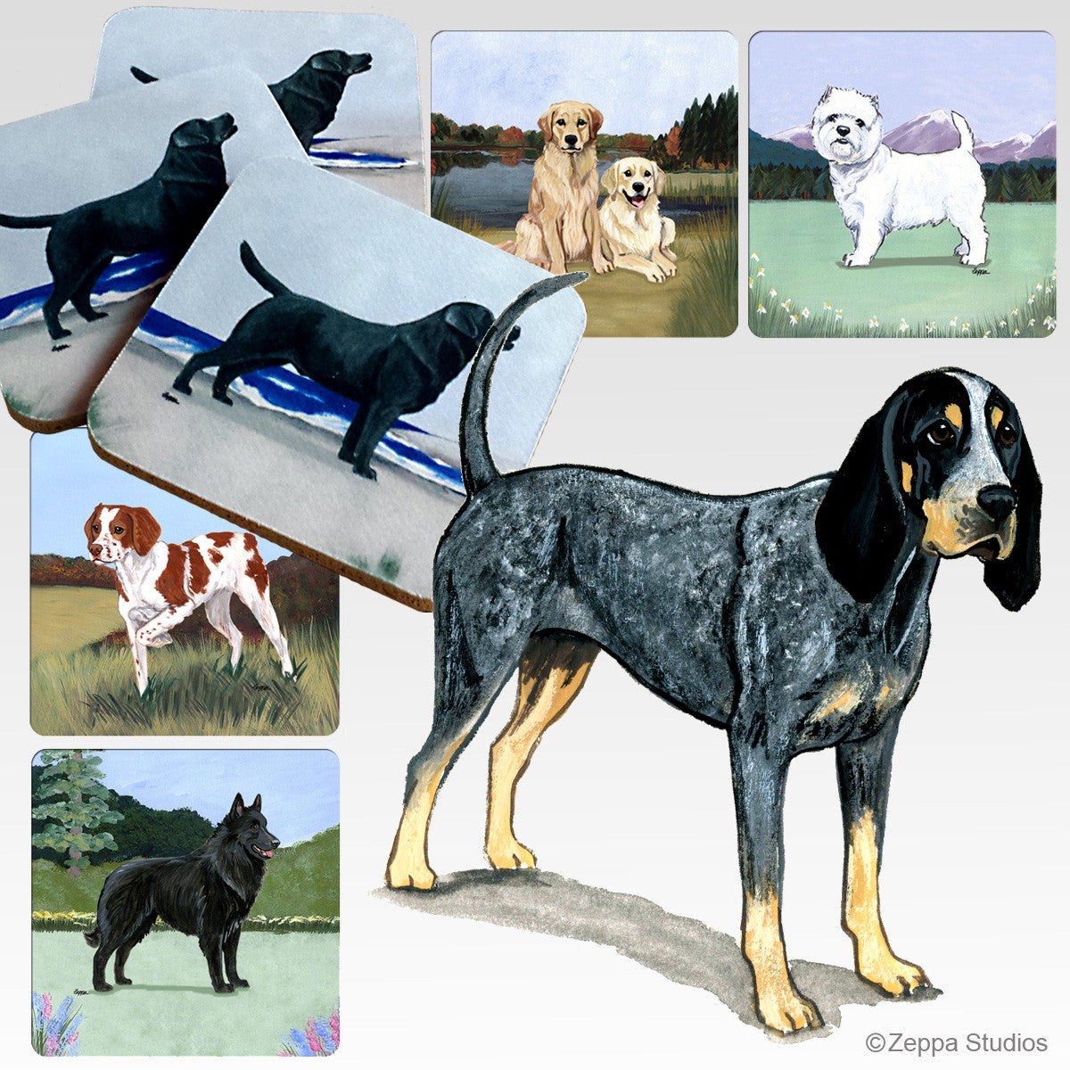 Bluetick Coonhound Scenic Coasters