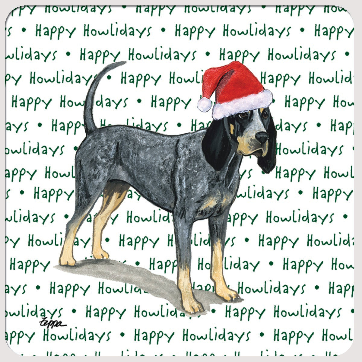 Bluetick Coonhound Christmas Coasters