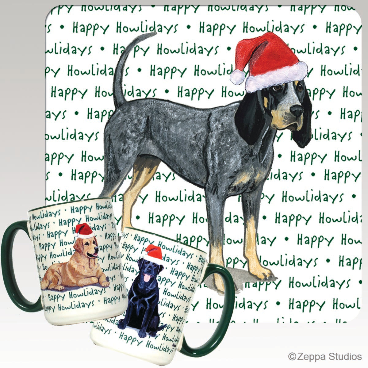 Bluetick Coonhound Christmas Mugs