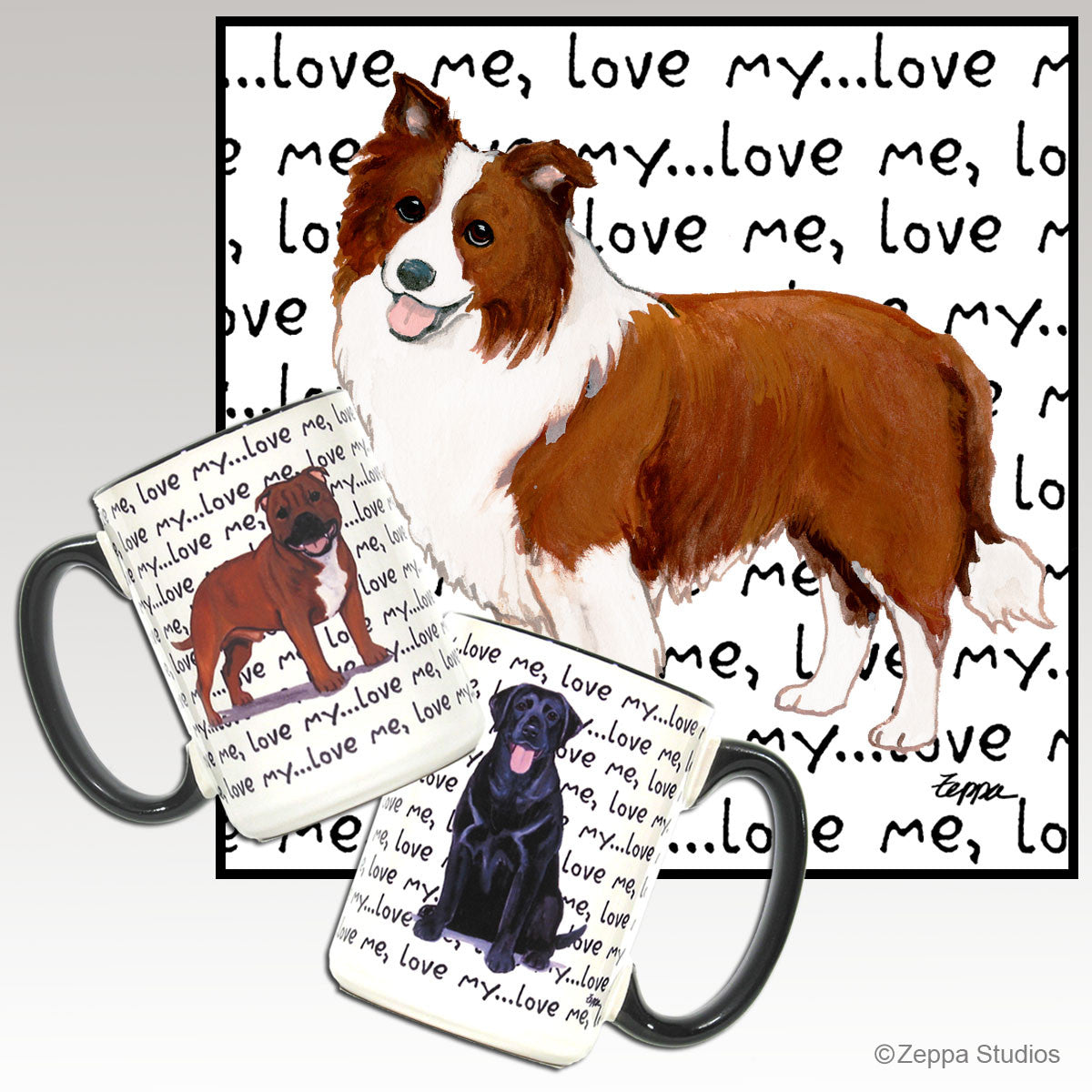 Border Collie Brown Love Me Mug