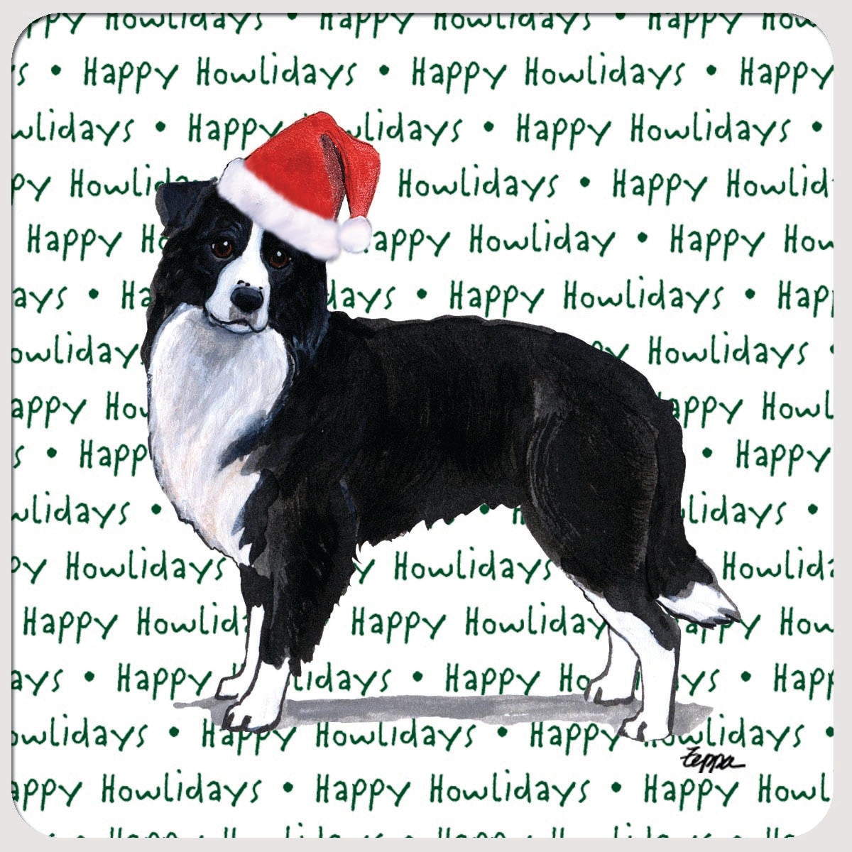 Border Collie Christmas Coasters